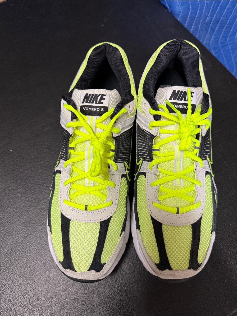 Nike Neon Yellow Black White Vomero 5 Sneakers